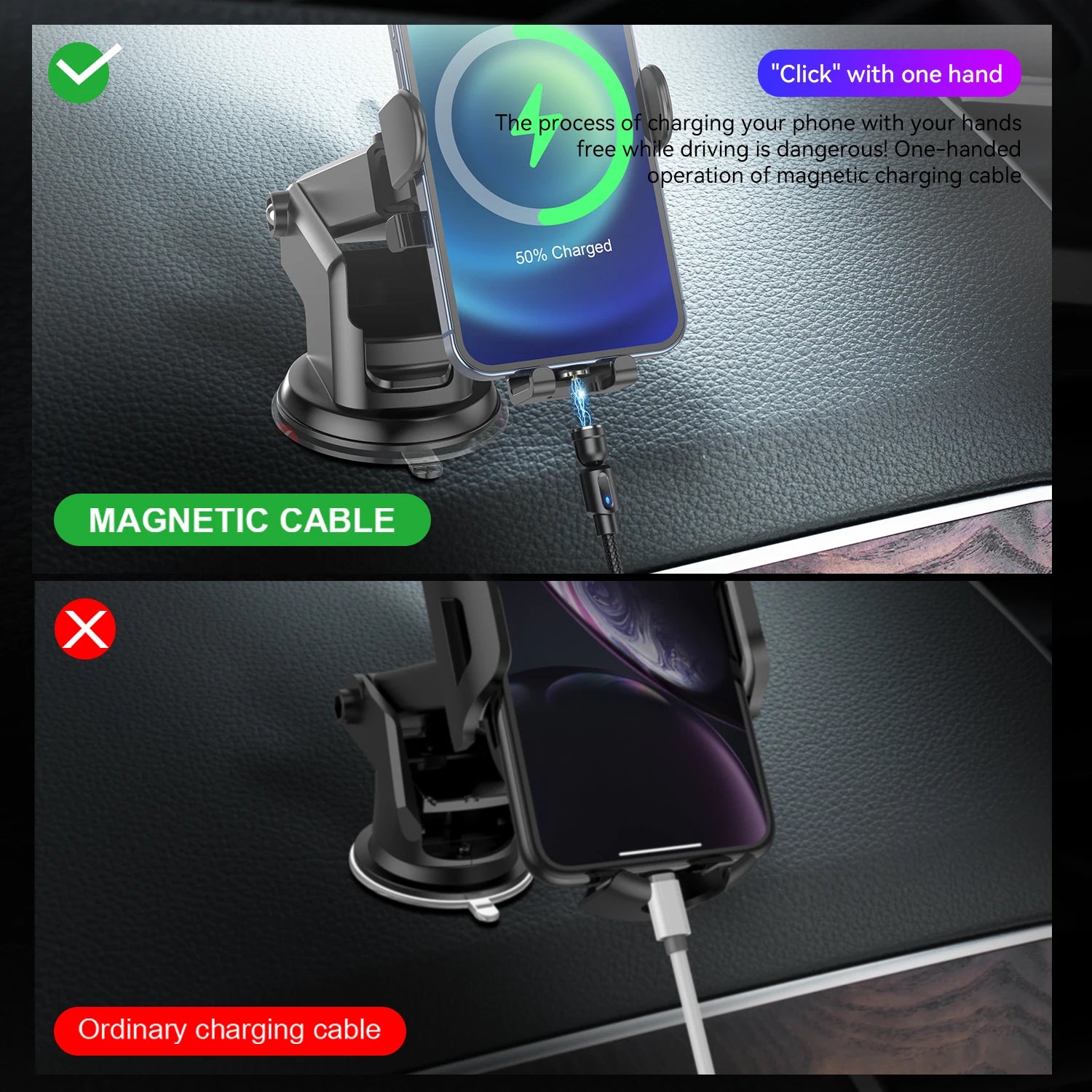 Magnetic Rotating Fast Charging Cable